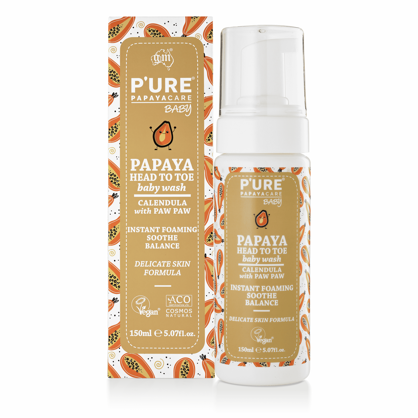 P’URE Papayacare Baby Papaya Head to Toe Wash 150ml