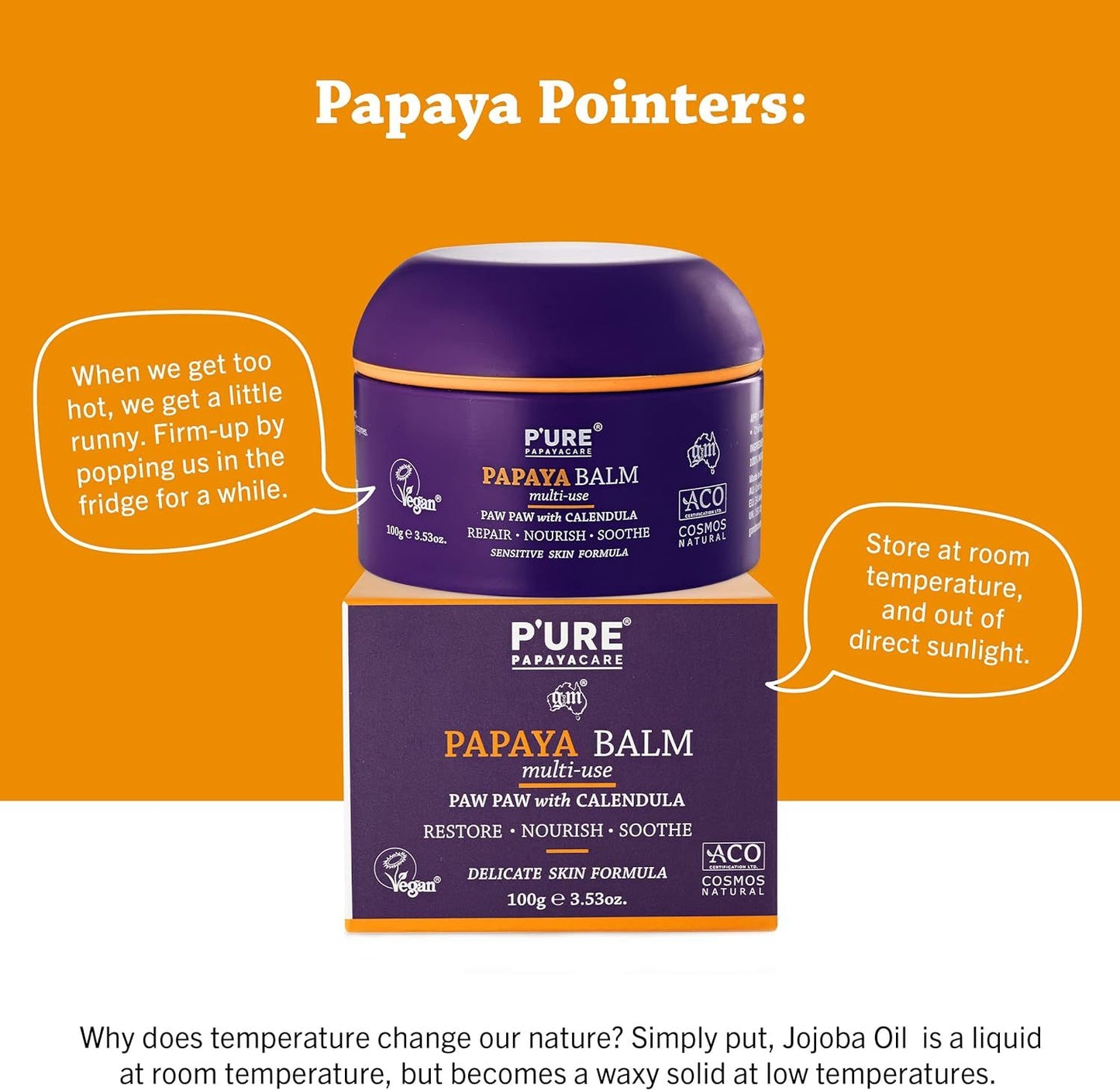 P’URE Papaya Balm Multi-Use 100g